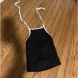 Black and white halter top
